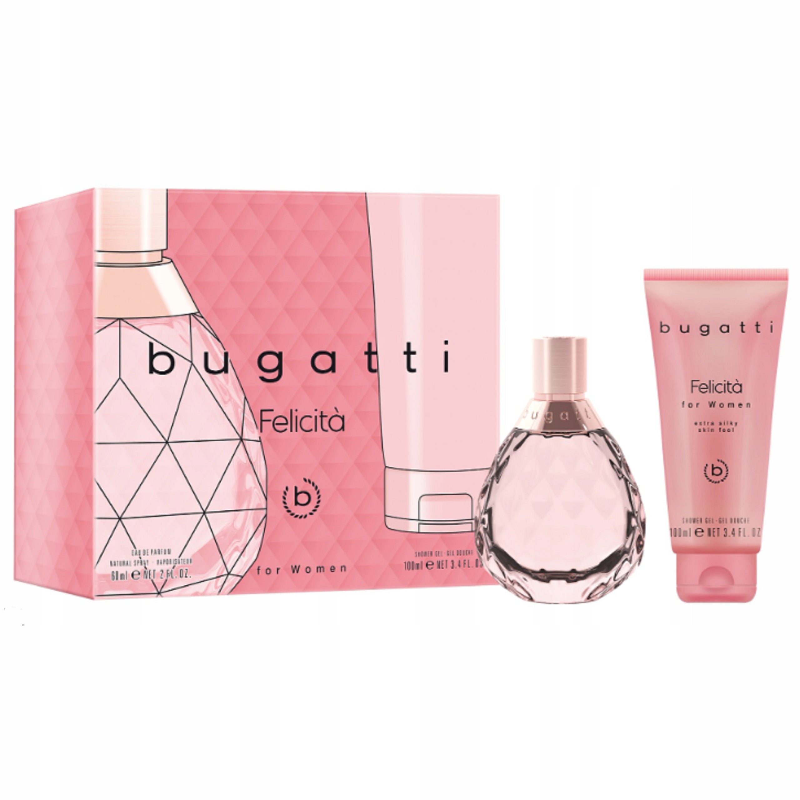 Bugatti Felicitá parfumovaná voda 60 ml EDP+ sprchový gél 100 ml dámsky set