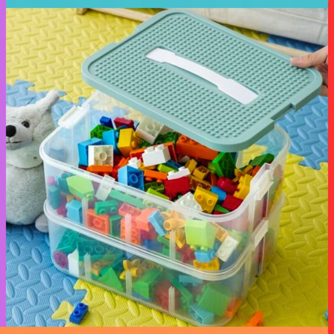 Building Block Organizer 2-Tier Toy Case Box Packaging status original