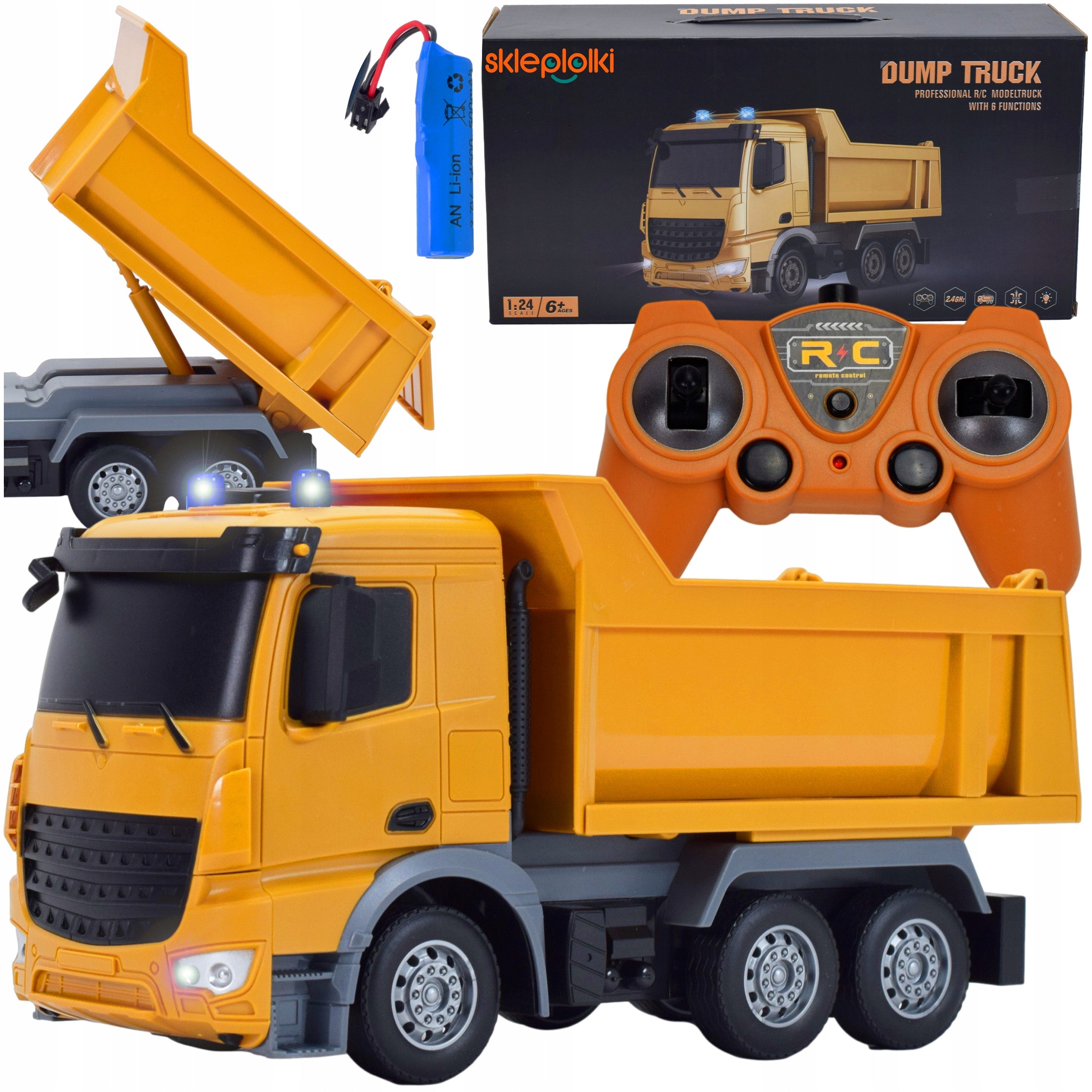 Building Toy Remote Control Dump Truck with Battery for Small Builder