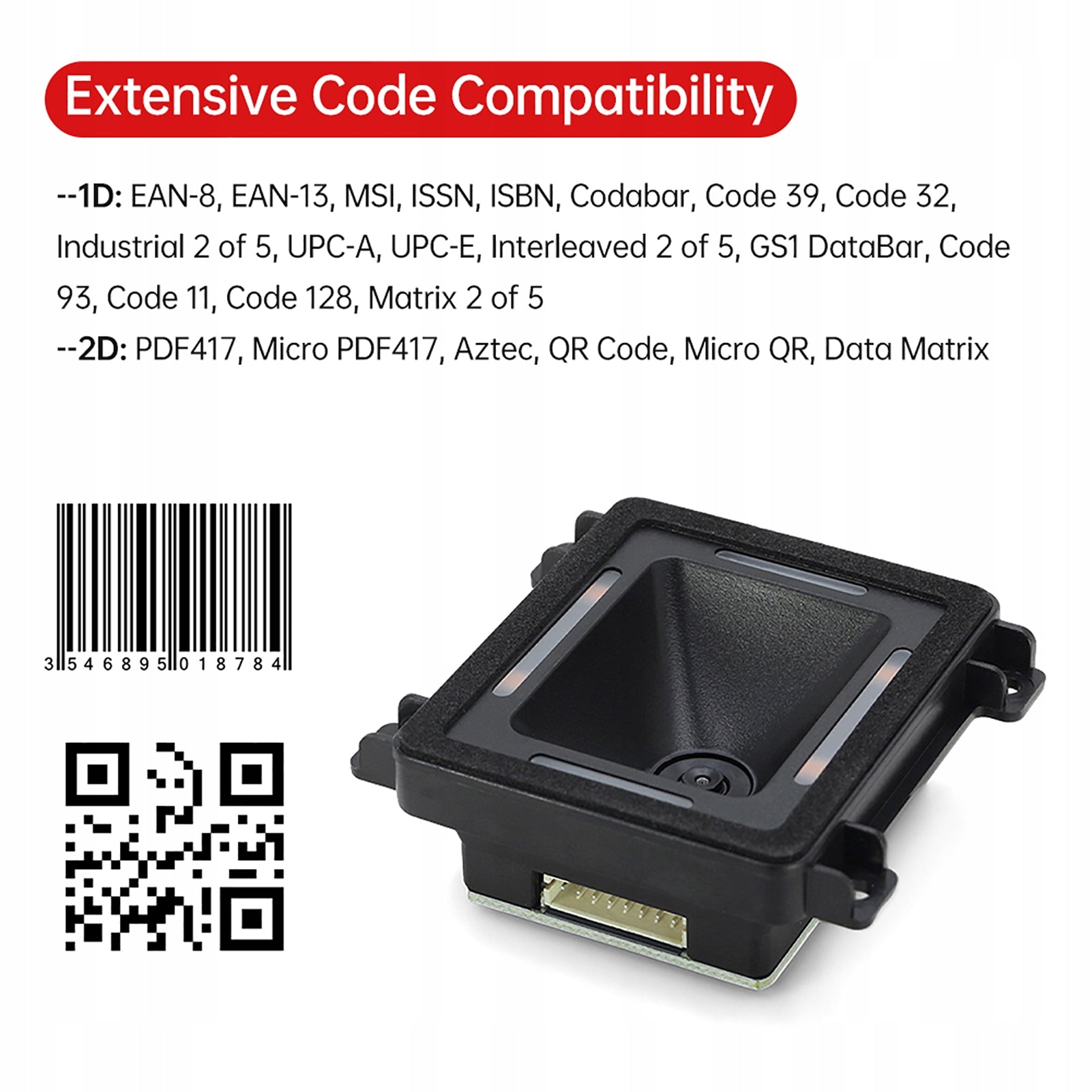Built-in 1D 2D QR Barcode Scanner Code Module 0M Printing technology other