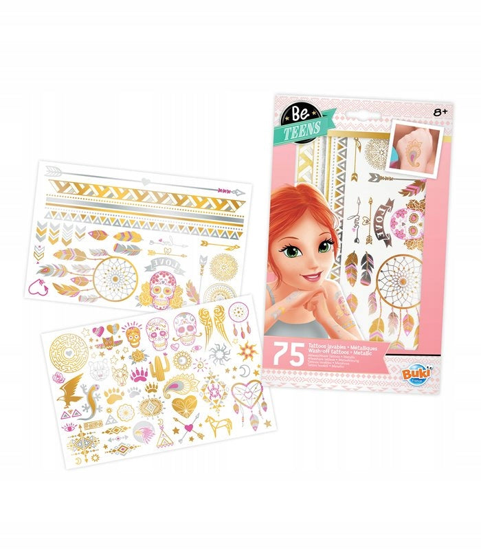 Tattoos für Mädchen Buki Metallic, 75 Stk. 