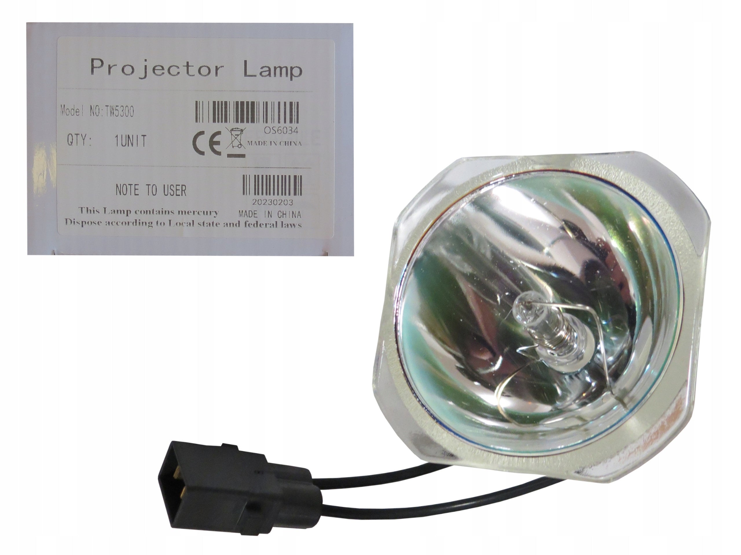 Bulb for Epson EB-W32 EB-X27 EB-X31 EH-TW5210 EH-TW5300 EH-TW5350 Batteries included no