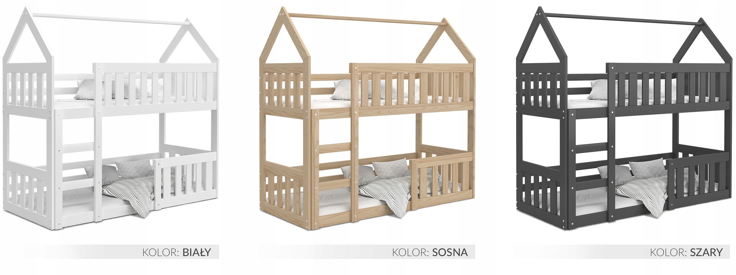 Bunk bed 160x80 wooden HOUSE MINI Color brown