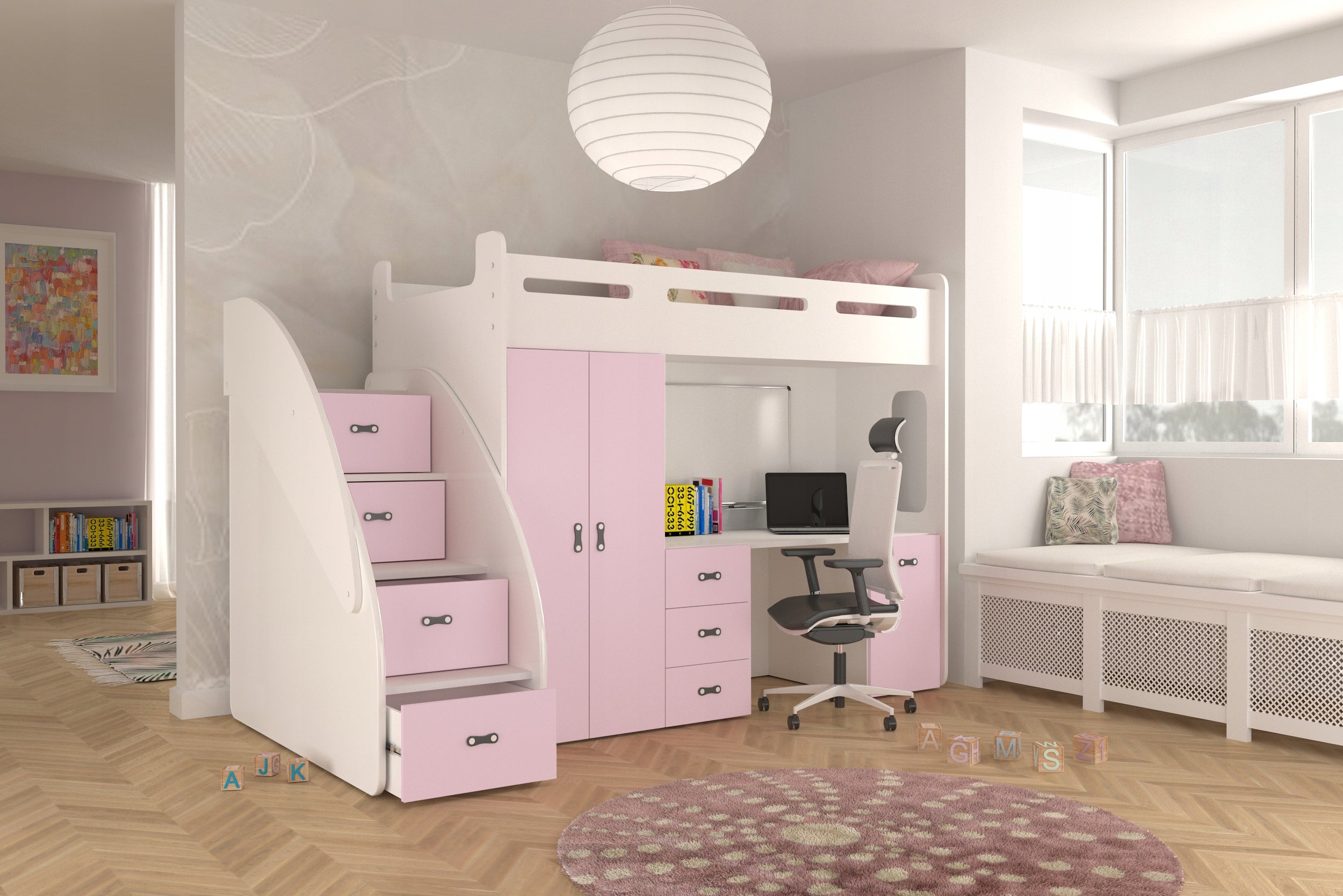 Bunk bed 200x80 mattress + desk ZUZIA PLUS Brand Eurotel
