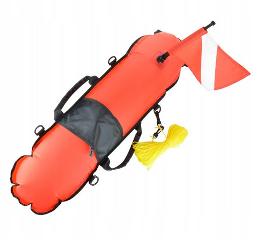Buoy Swimming Buoy Safety Swimming Dry Pocket Inflatable Chamber Length 85 cm