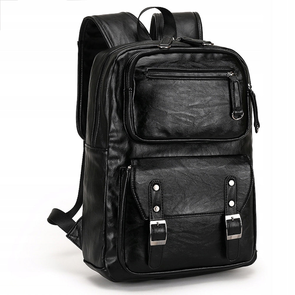 Business Men's Leather Backpack Laptop Bag Brand no brand