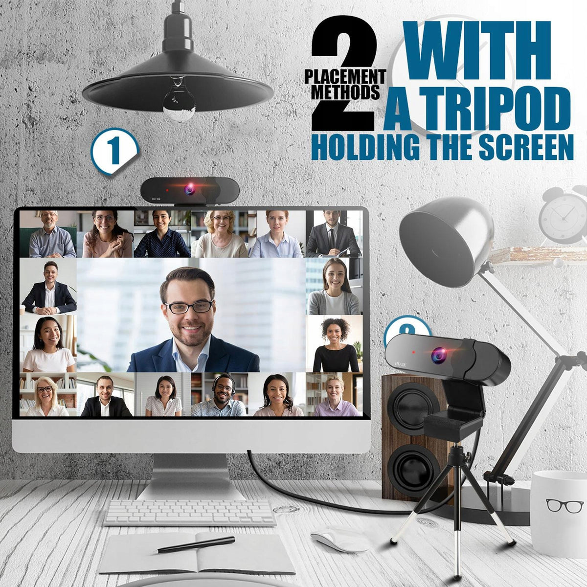 Business with Microphone & Privacy Cover Noise Reduction USB Web Camera1 2k Packaging status original