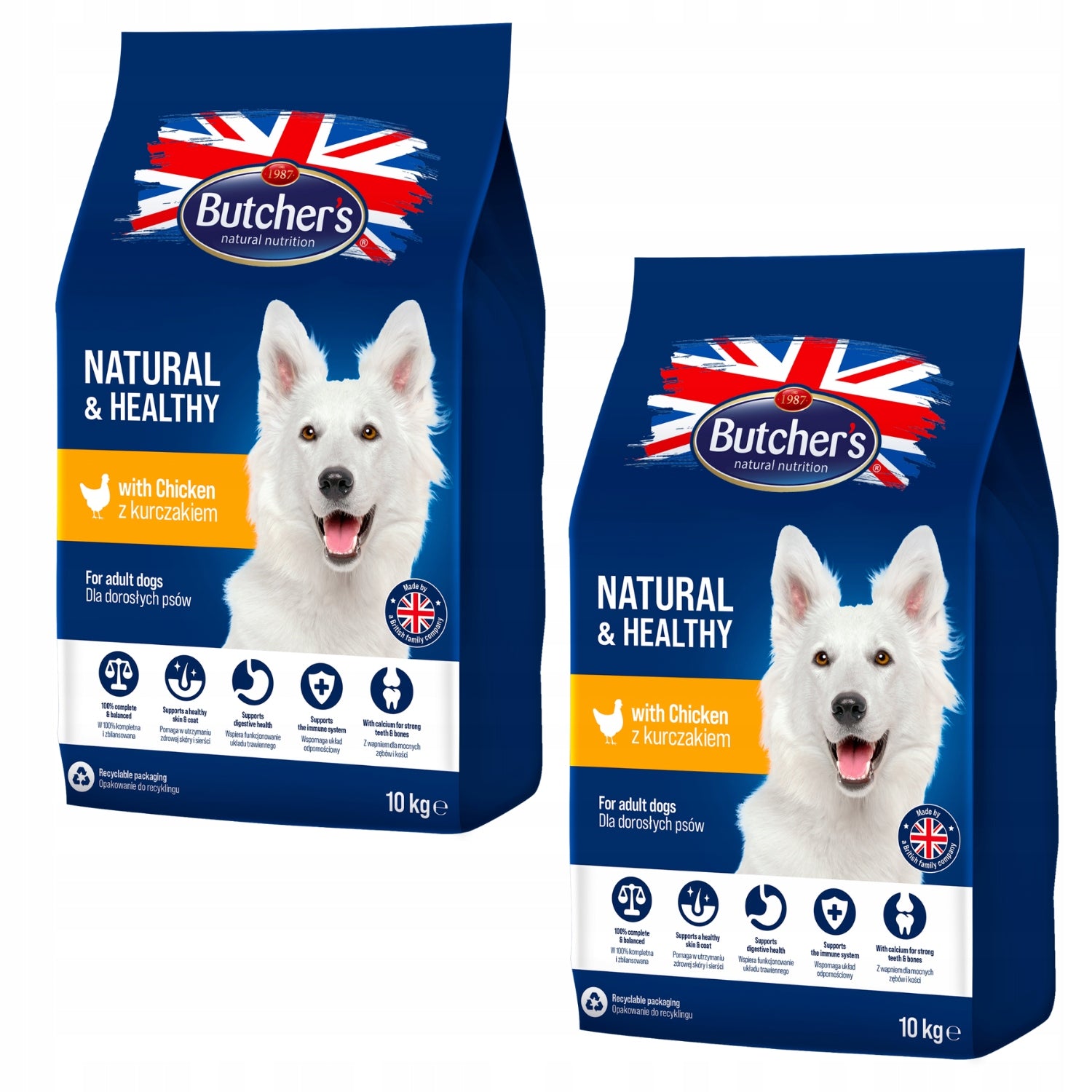 Butcher's Natural&Healthy Dry Dog Food Chicken 10kg x 2pcs