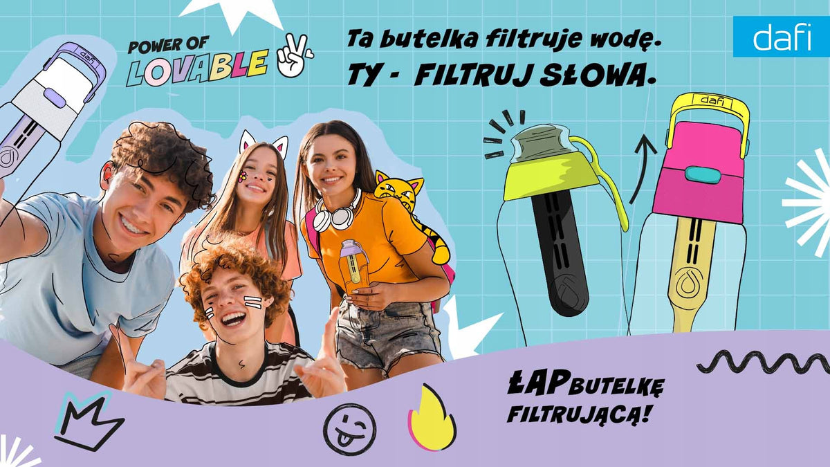Butelka filtrująca Dafi Soft 0,7 l niebieski LOVABLE POWER OF Model Soft