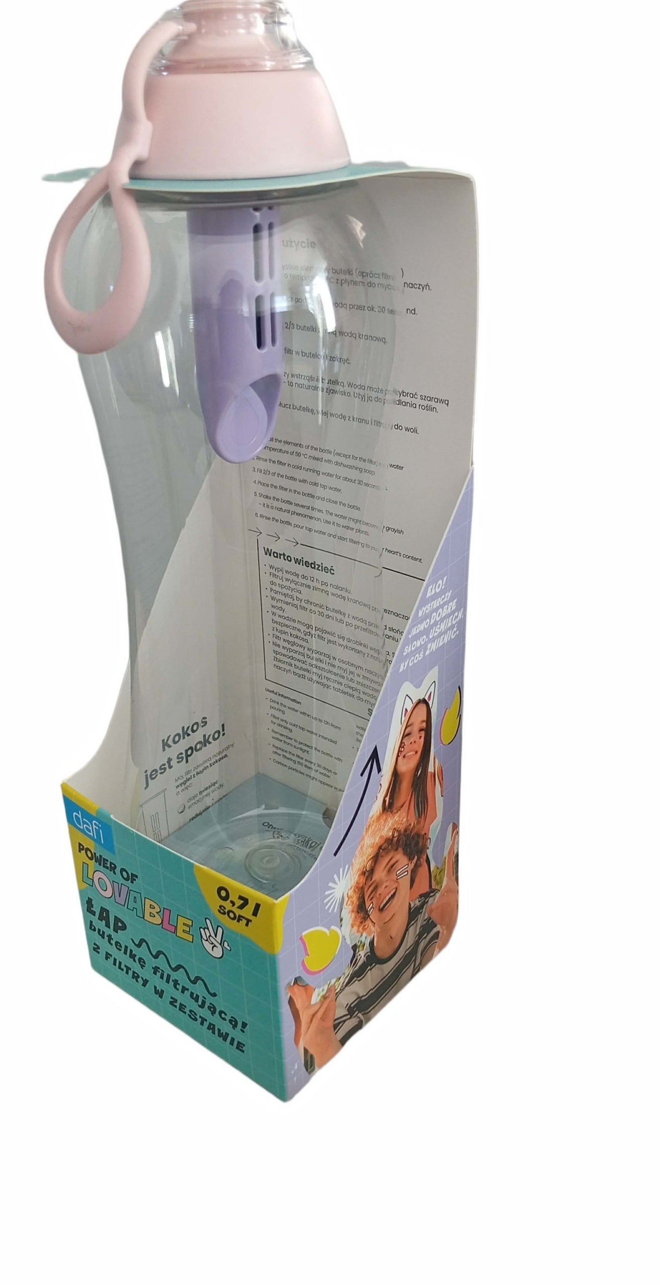 Butelka filtrująca Dafi Soft 0,7 l niebieski LOVABLE POWER OF