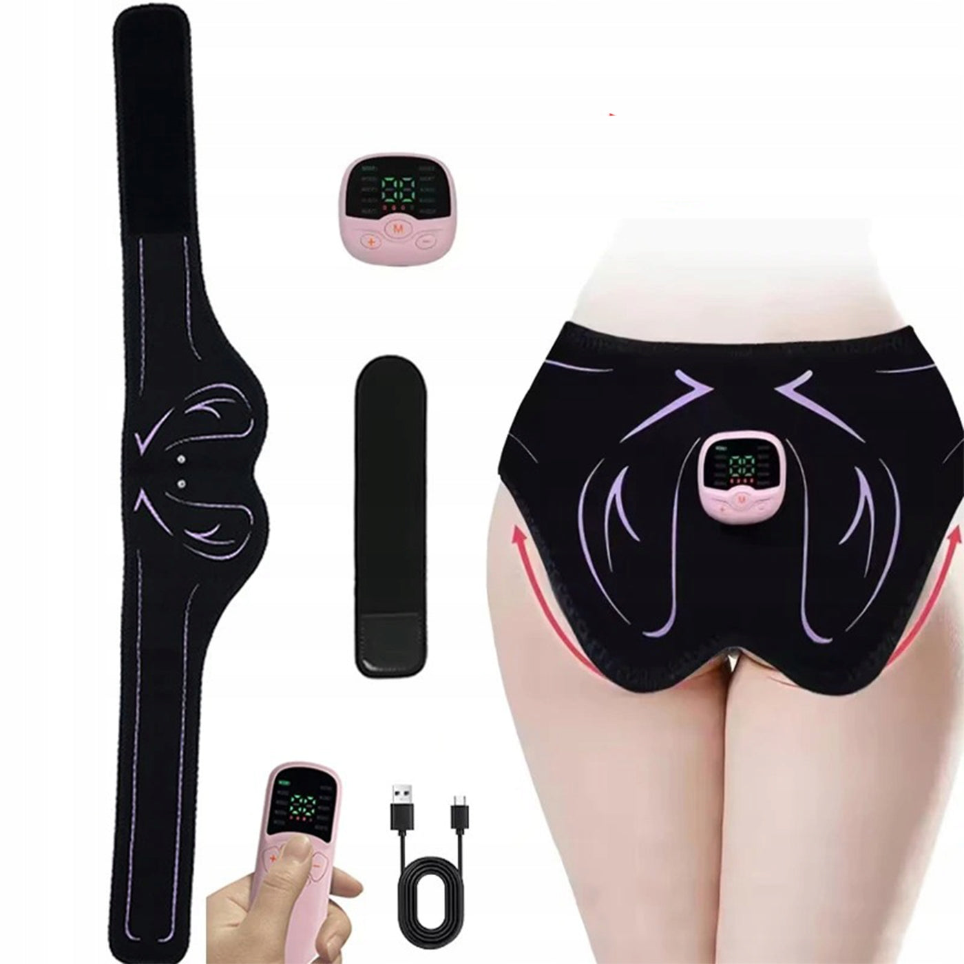 Buttock Trainer EMS Muscle Stimulator USB Rechargeable 10/30