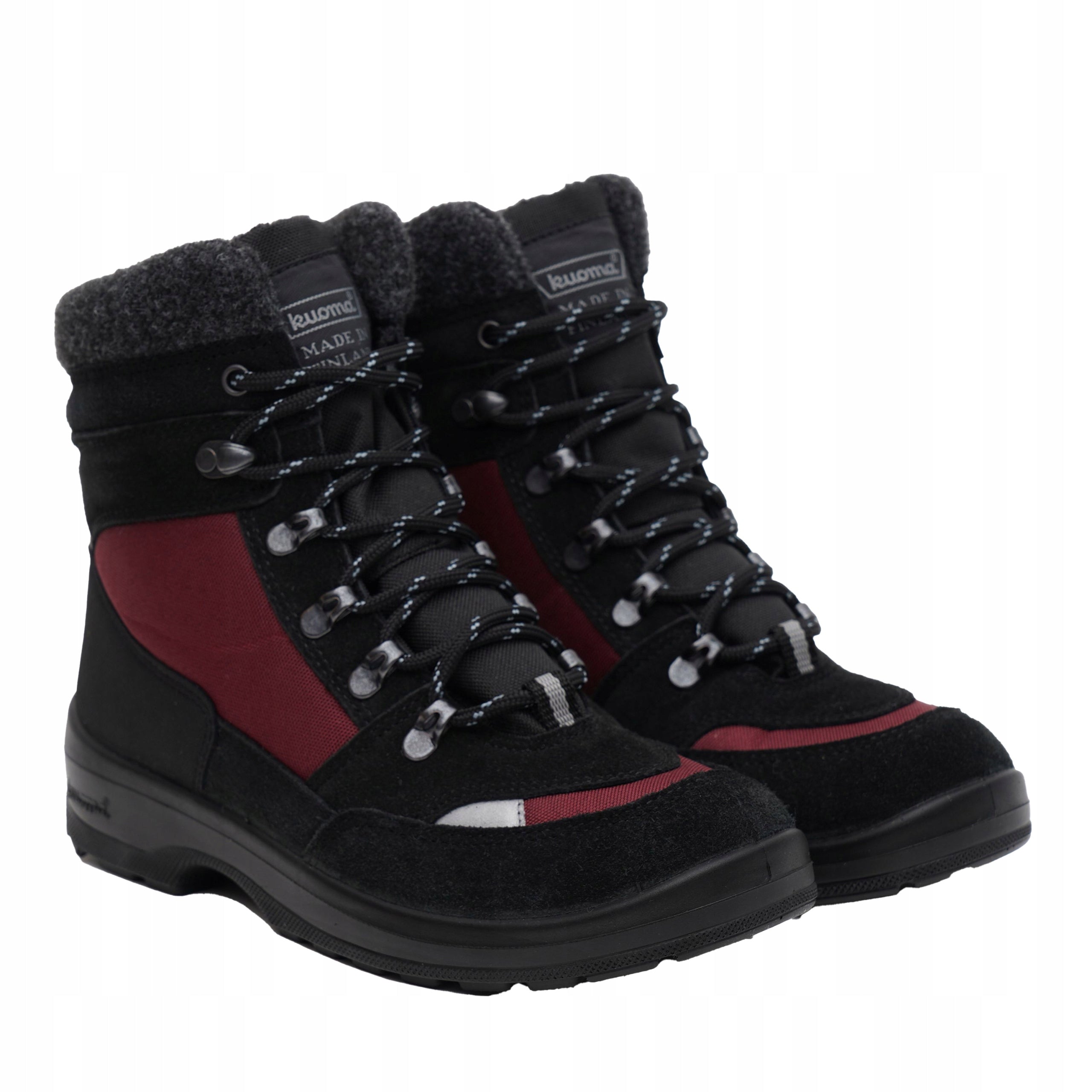 Winterstiefel für Damen Kuoma, schwarz/rot 