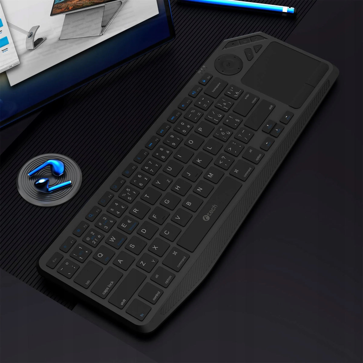 C-TECH WLTK-02, Dual, Touchpad Keyboard layout CZ (qwertz)