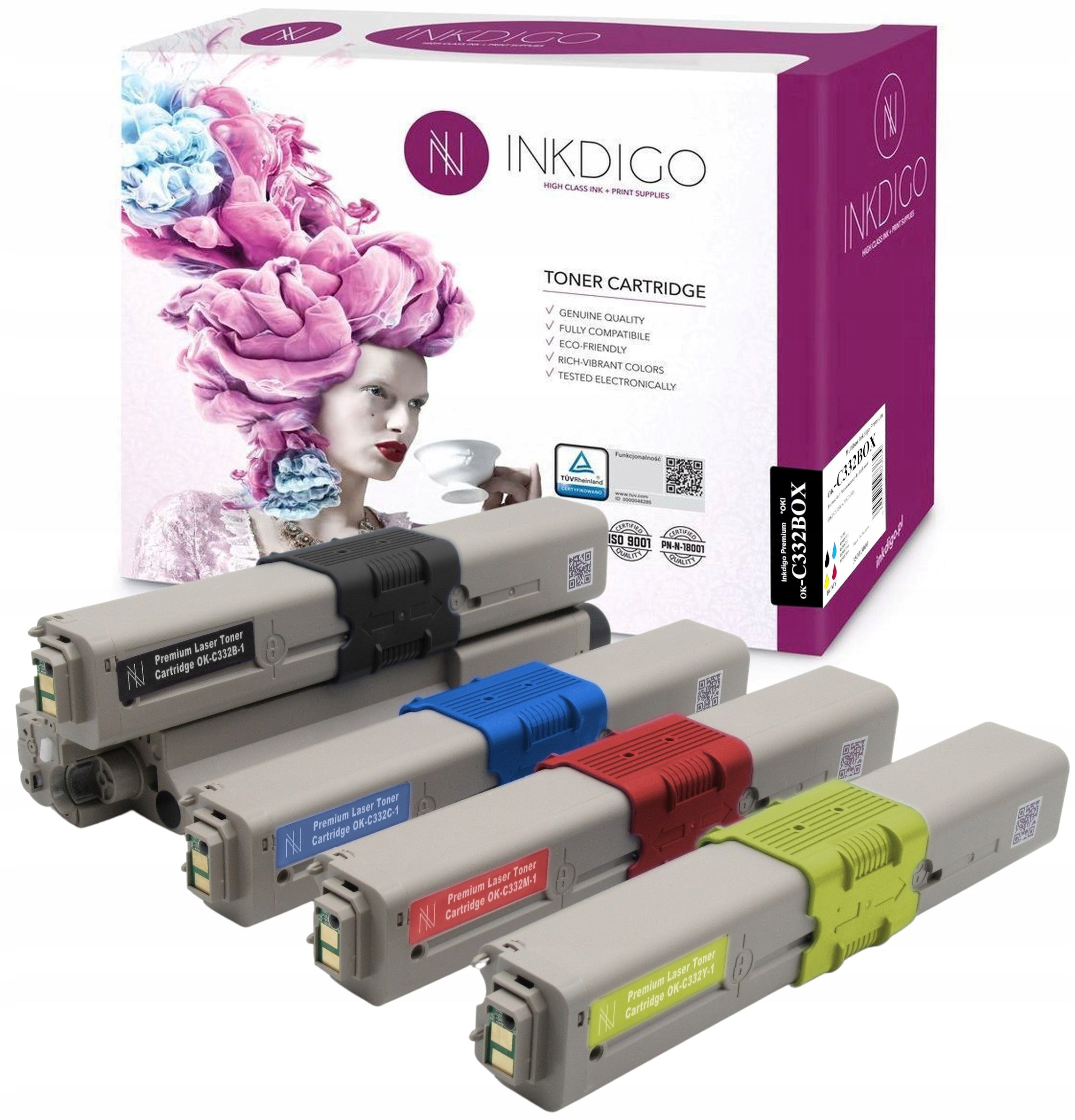 C332 TONER CARTRIDGES FOR OKI MC363 DN - INCREASED EFFICIENCY OKI C332 MC363 46508712