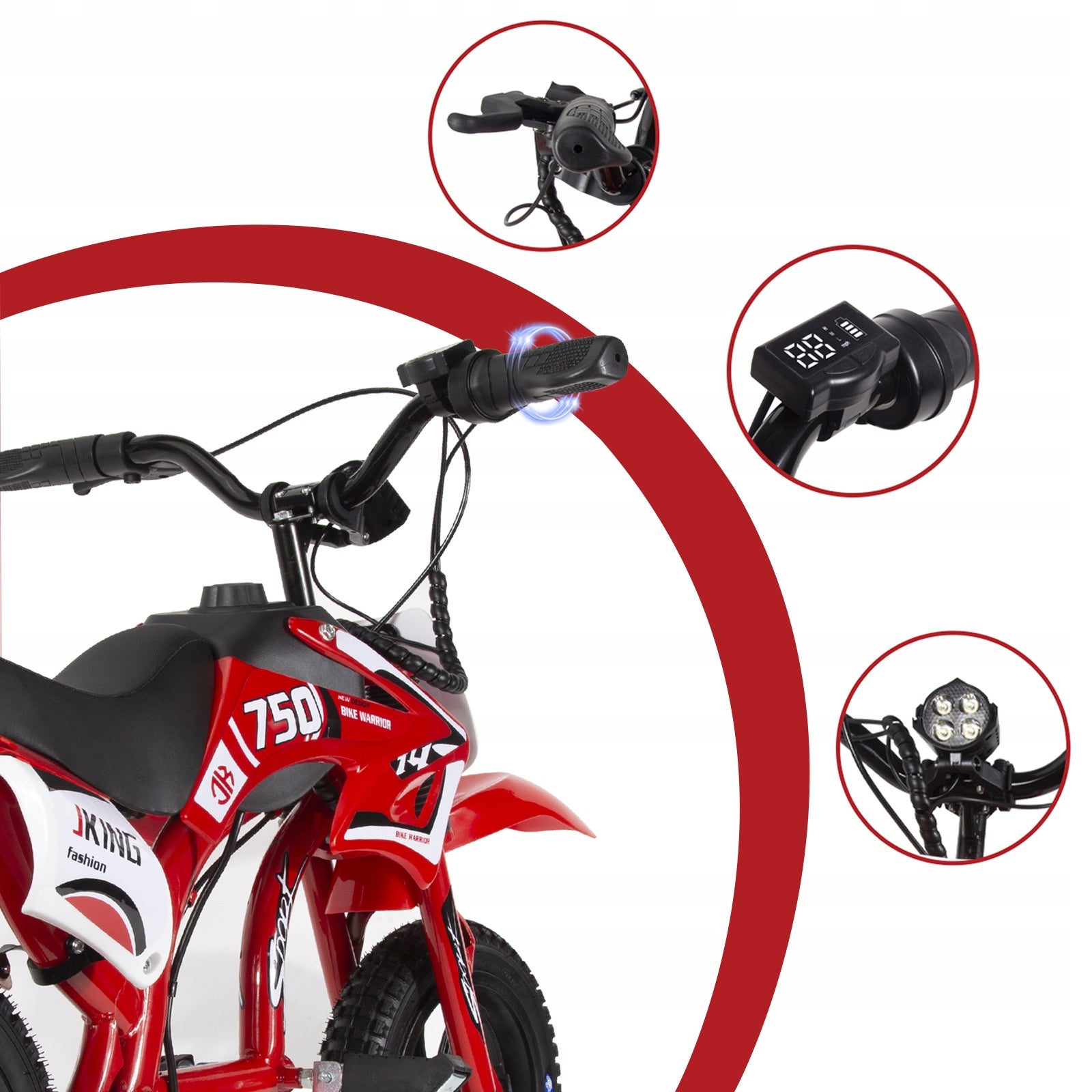 C6 Electric motorcycle for children 160W 8-16km/h Red Manufacturer code C6 Electric motorcycle for children 25.2V 8A