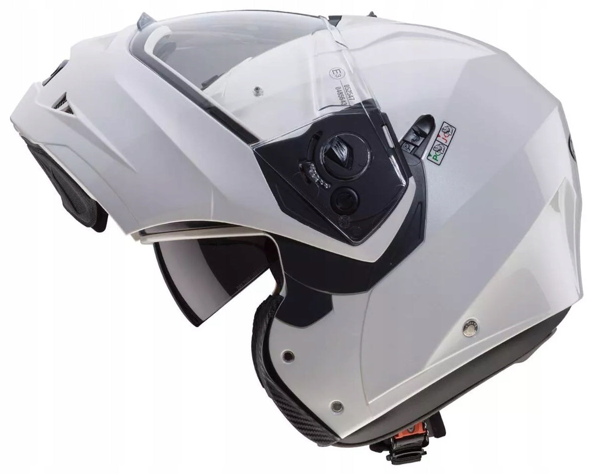 CABERG DUKE II MIDWAY HELMET WHITE METALLIC Type flip-up/modular