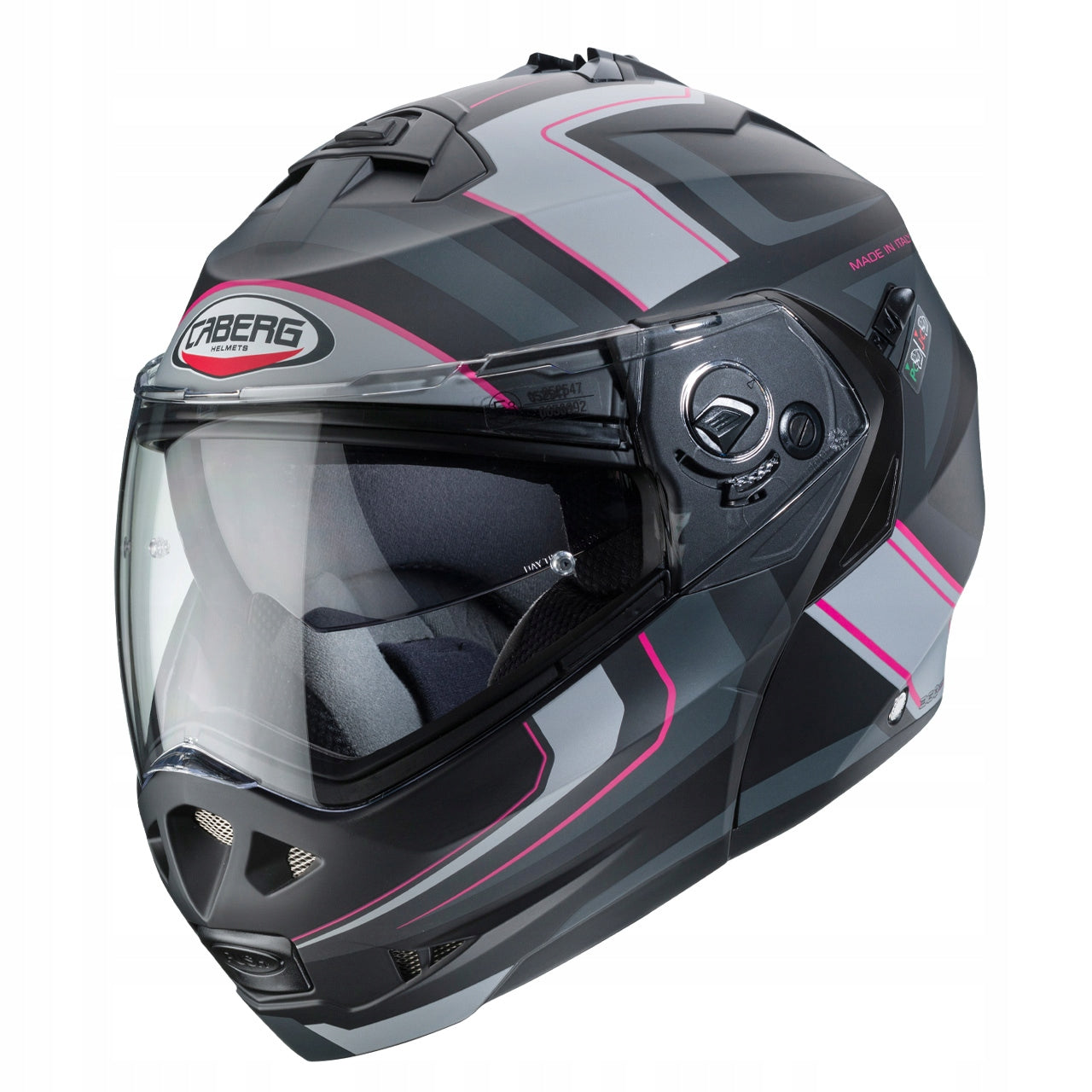 CABERG DUKE TOUR II MOUNTED HELMET, GRAY PINK MAT + PINLOCK, size M