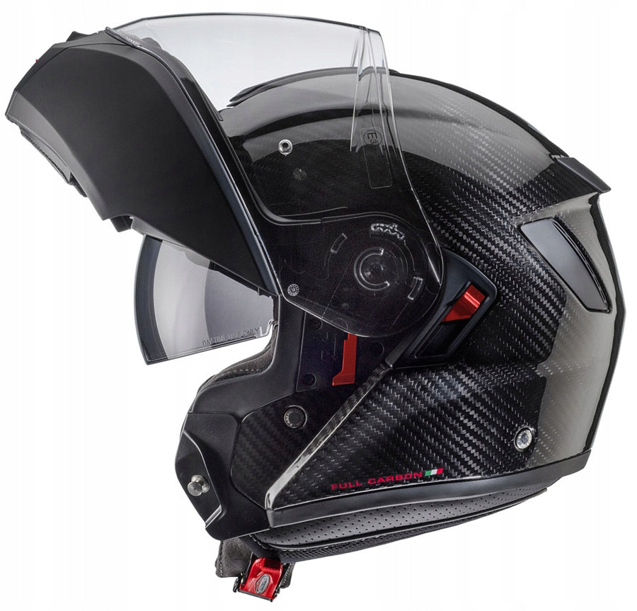 CABERG FLIP-UP MOTORCYCLE HELMET WITH BLEND LEVO X CARBON M Visor Features enhanced scratch resistance integrated sun visor