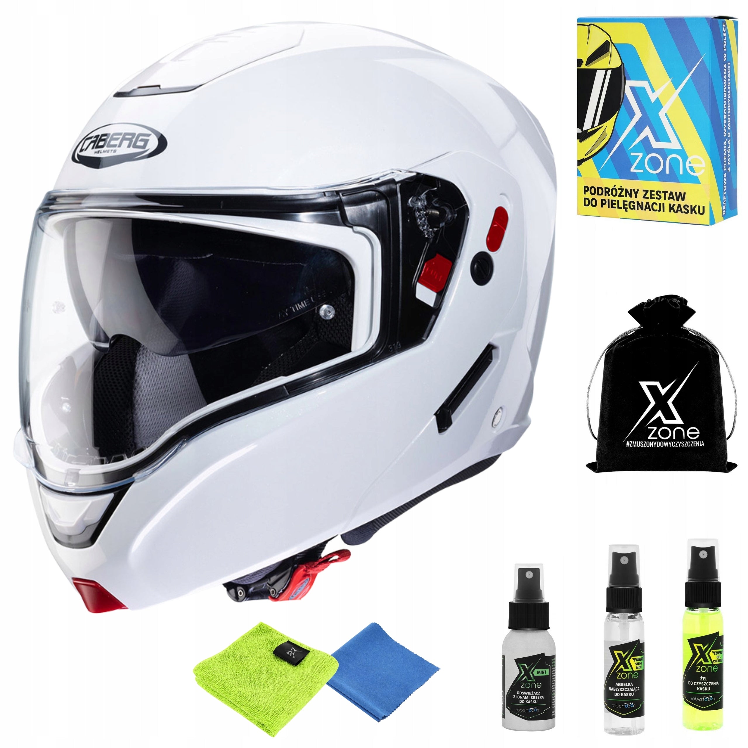 CABERG HORUS X MOTORCYCLE HELMET JAW WHITE r L + FREEBIE