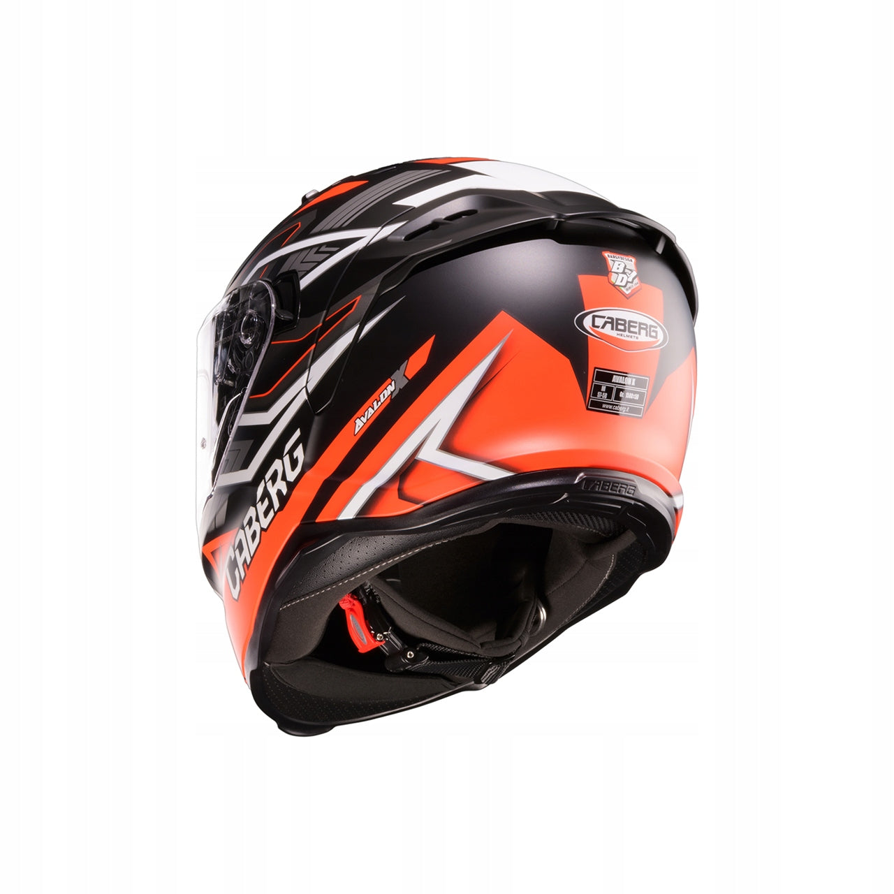 CABERG INTEGRAL HELMET AVALON X GATE BLACK MATT/RED FLUO/GREY SIZE M Size M
