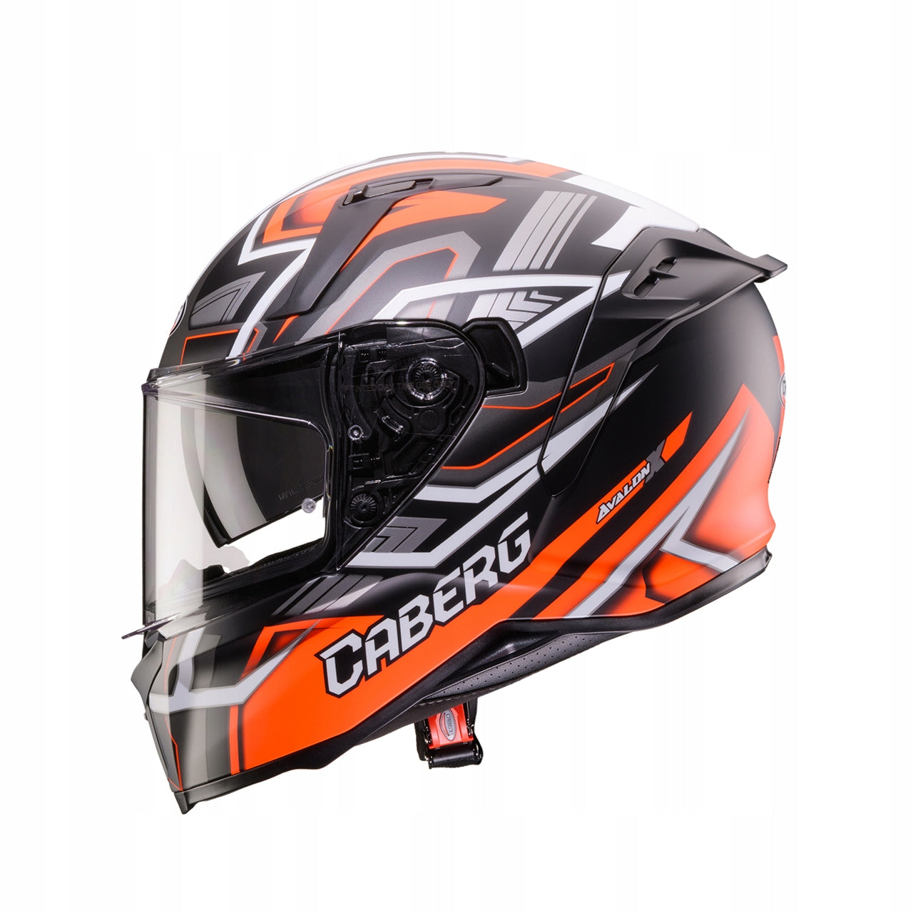 CABERG INTEGRAL HELMET AVALON X GATE BLACK MATT/RED FLUO/GREY SIZE M