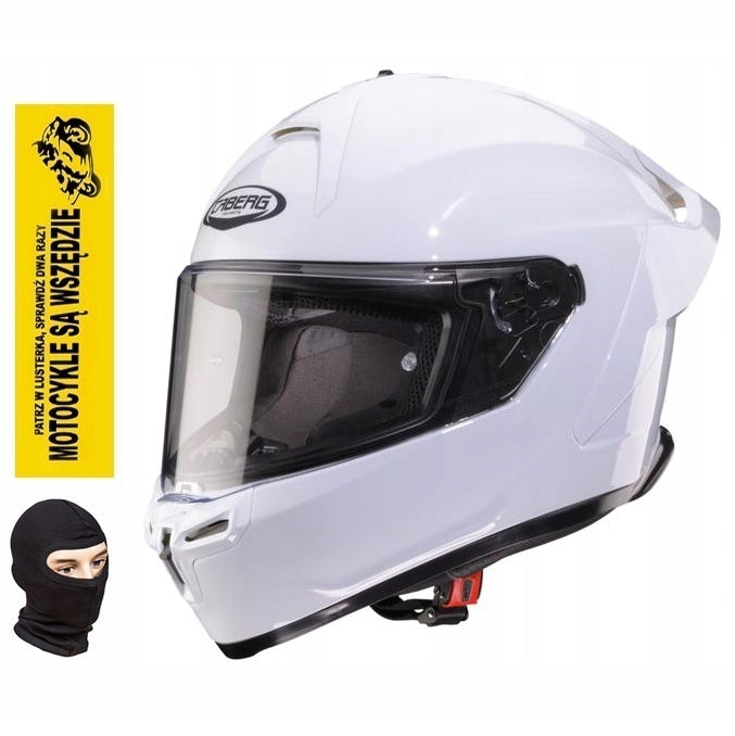 CABERG INTEGRAL HELMET ROXTER SOLID WHITE GLOSS XS + FREEBIES