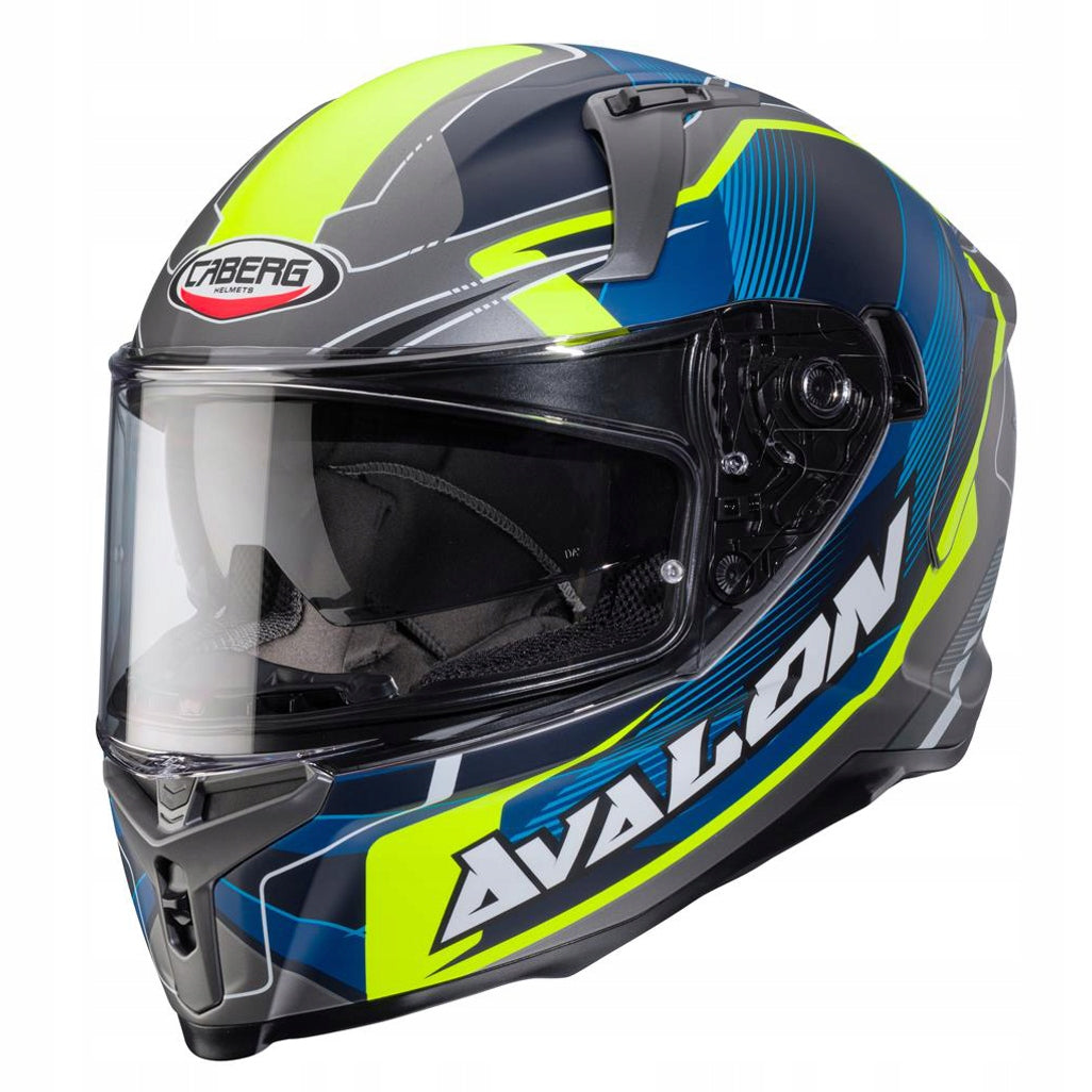 CABERG INTEGRAL MOTORCYCLE HELMET WITH BLEND AVALON X OPTIC GREY BLUE YELL S