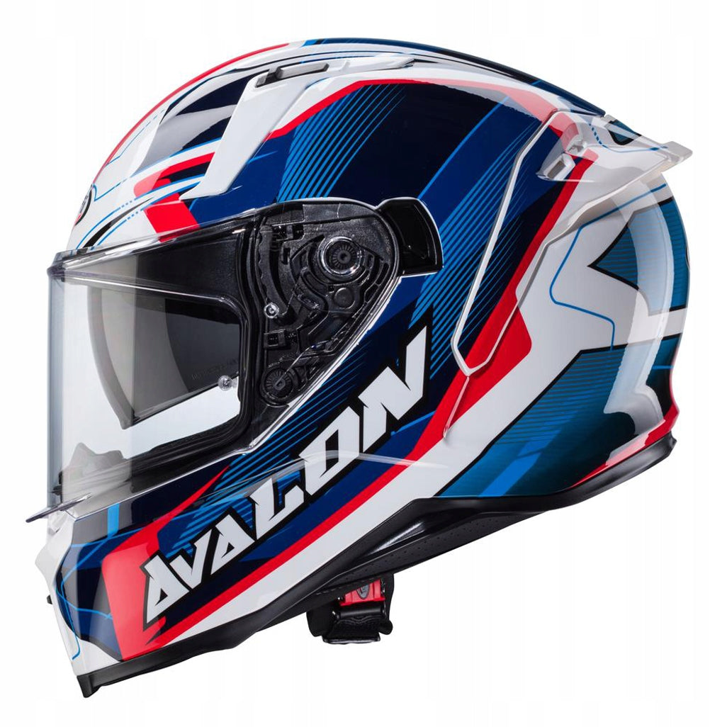 CABERG INTEGRAL MOTORCYCLE HELMET WITH BLEND AVALON X OPTIC WHT BLU RED 2XL Packaging status original