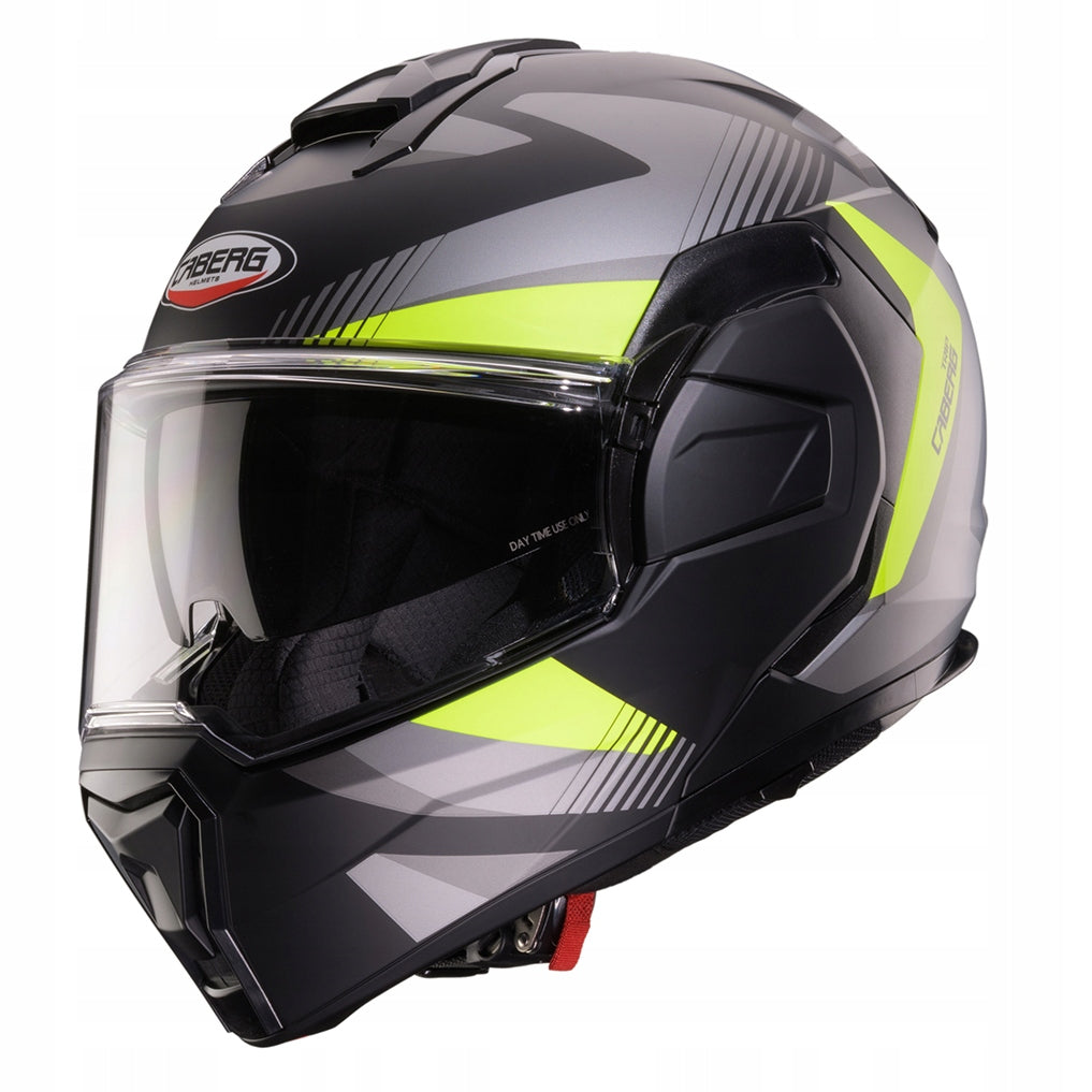 CABERG JAW HELMET FLIP-BACK TRIP LUNAR BLACK MATT/FLUO L +PINLOCK Packaging status original