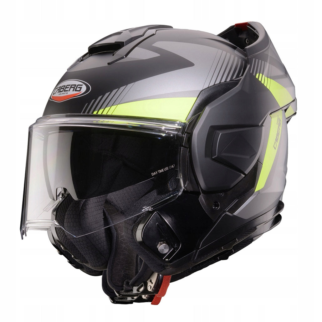 CABERG JAW HELMET FLIP-BACK TRIP LUNAR BLACK MATT/FLUO L +PINLOCK Size L