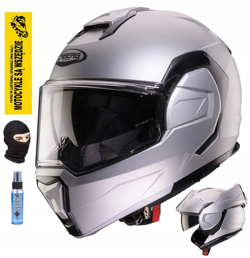 CABERG JAW HELMET FLIP-BACK TRIP SOLID GREY MAT M +PINLOCK AND FREEBIES