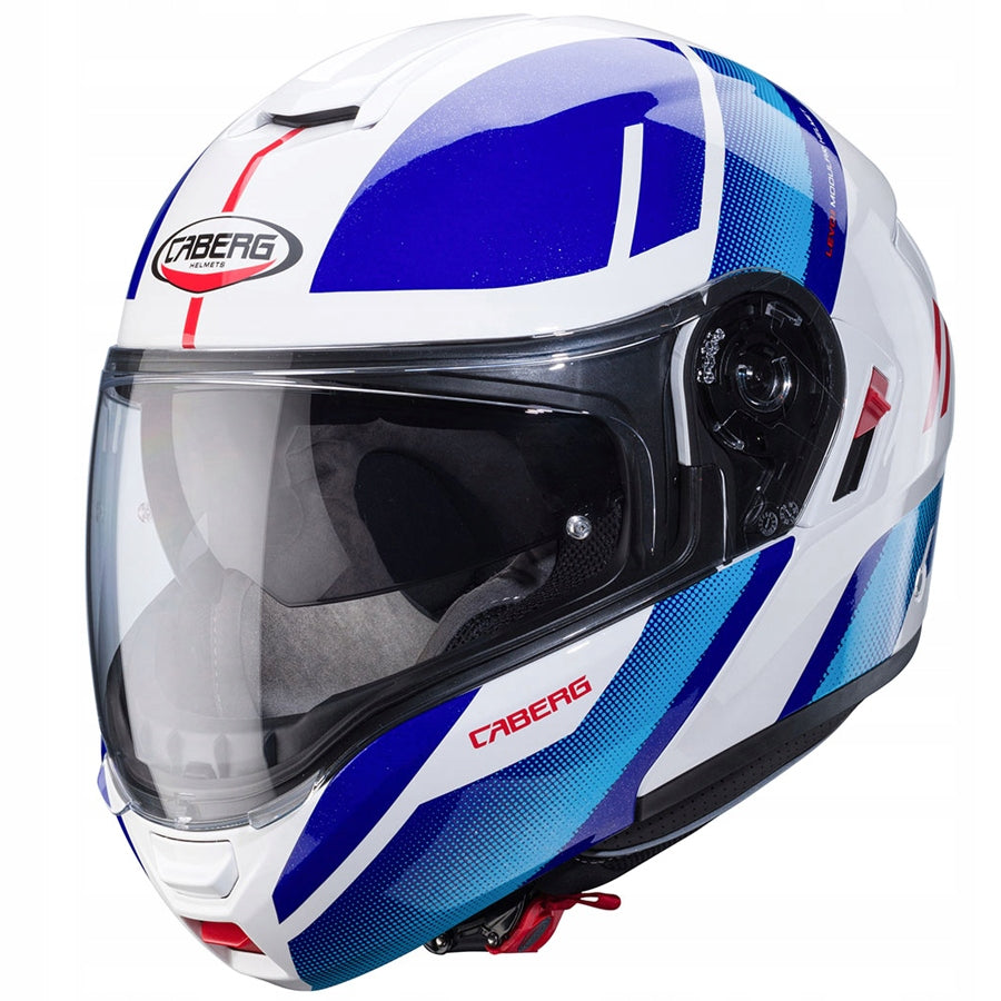 CABERG JAW MOTORCYCLE HELMET WITH LEVO BLEND X MANTA WHT/BLU/RED S Packaging status original