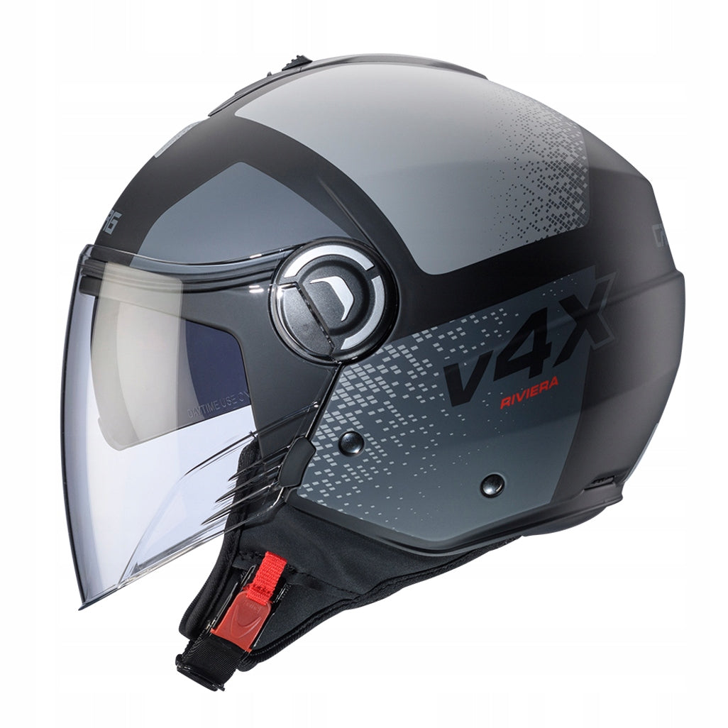 CABERG JET HELMET RIVIERA V4X ALPHA BLACK GREY MATT M Packaging status original