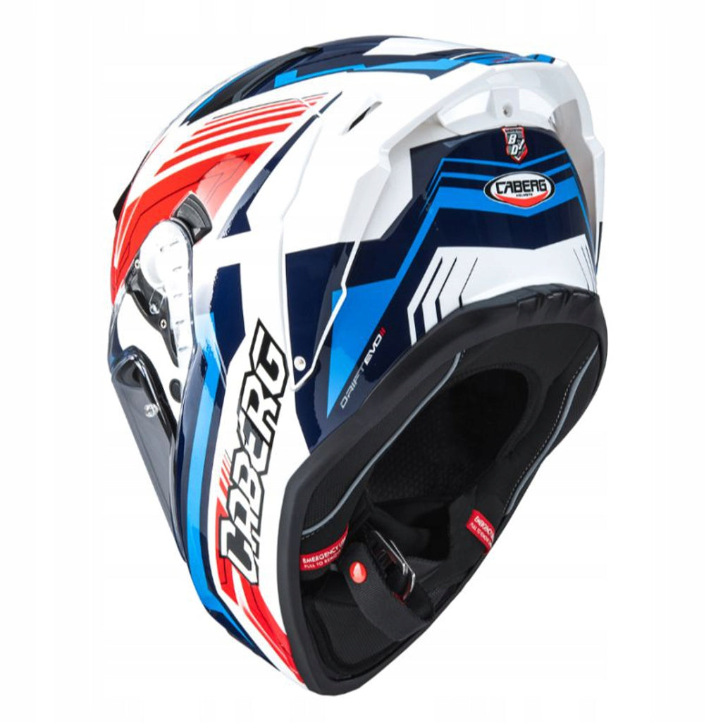 CABERG MOTORCYCLE HELMET INTEGRAL DRIFT EVO II JARAMA WHITE BLUE RED L Manufacturer Caberg