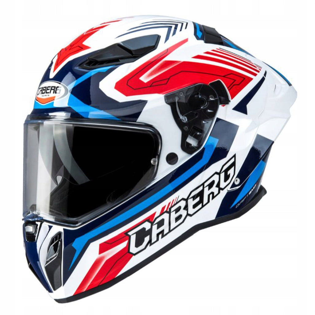 CABERG MOTORCYCLE HELMET INTEGRAL DRIFT EVO II JARAMA WHITE BLUE RED L