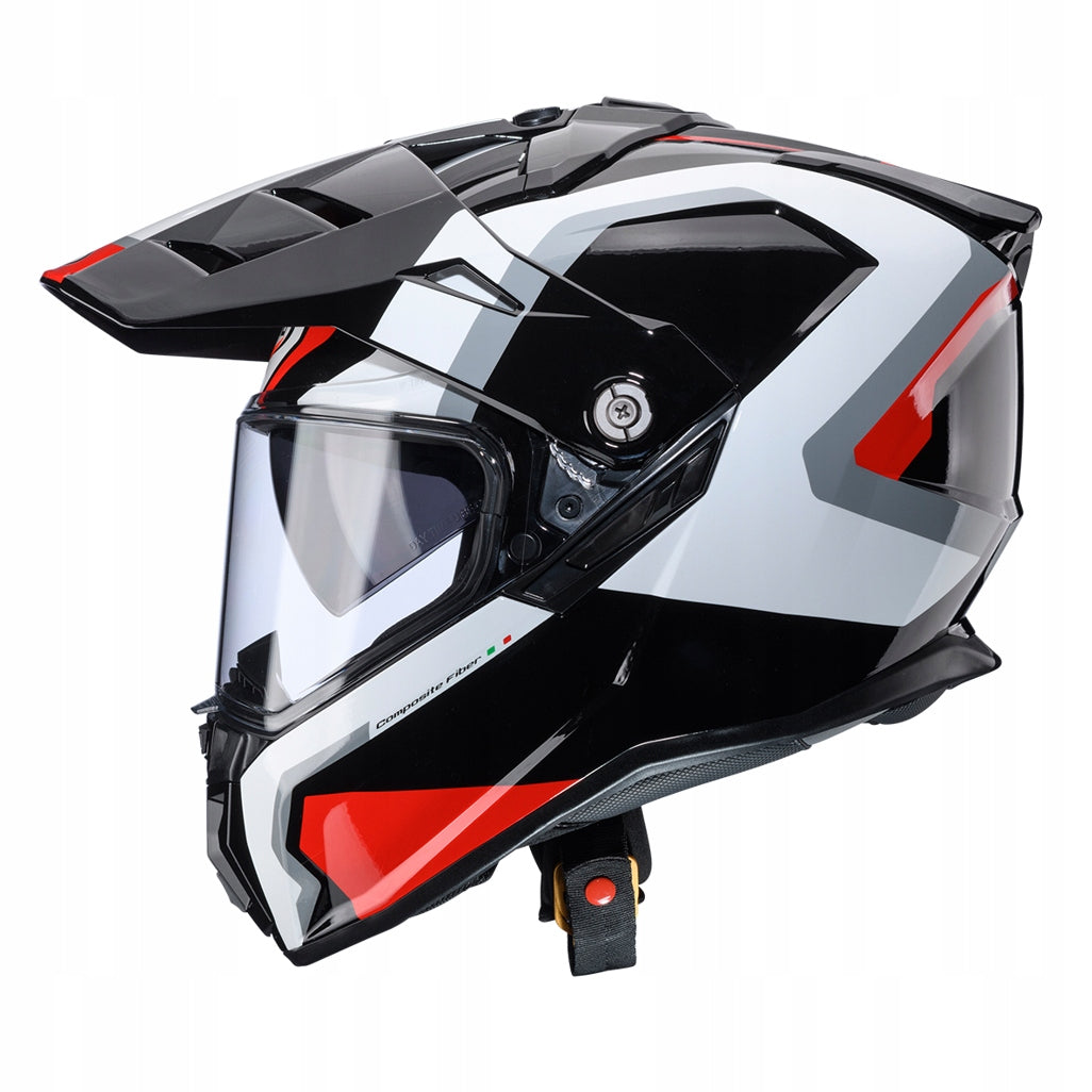 CABERG MOTORCYCLE HELMET INTEGRAL DUAL OFFROAD TANAMI SCRAM BLK RED WHT M Packaging status original