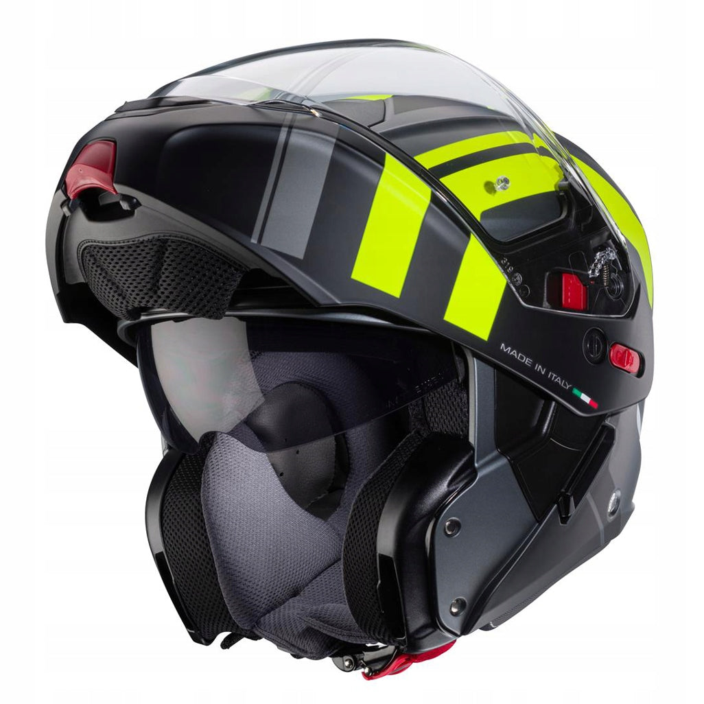 CABERG MOTORCYCLE HELMET JAW FLIP-UP HORUS X ROAD GREY BLACK YELLOW M Packaging status original