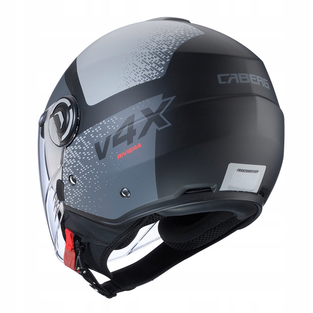 CABERG MOTORCYCLE HELMET JET RIVIERA V4X ALPHA BLACK GREY MATT L Manufacturer Caberg