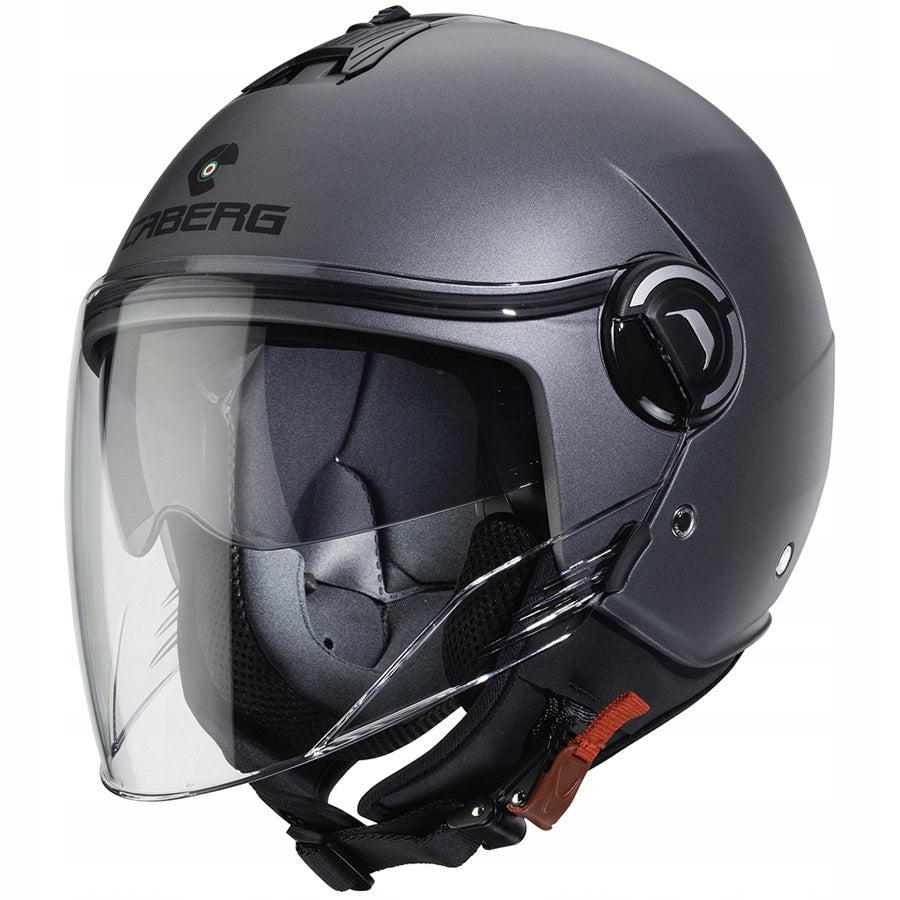 CABERG MOTORCYCLE HELMET OPEN GLASS AND BLEND RIVIERA V4X GUN METAL MAT L Packaging status original