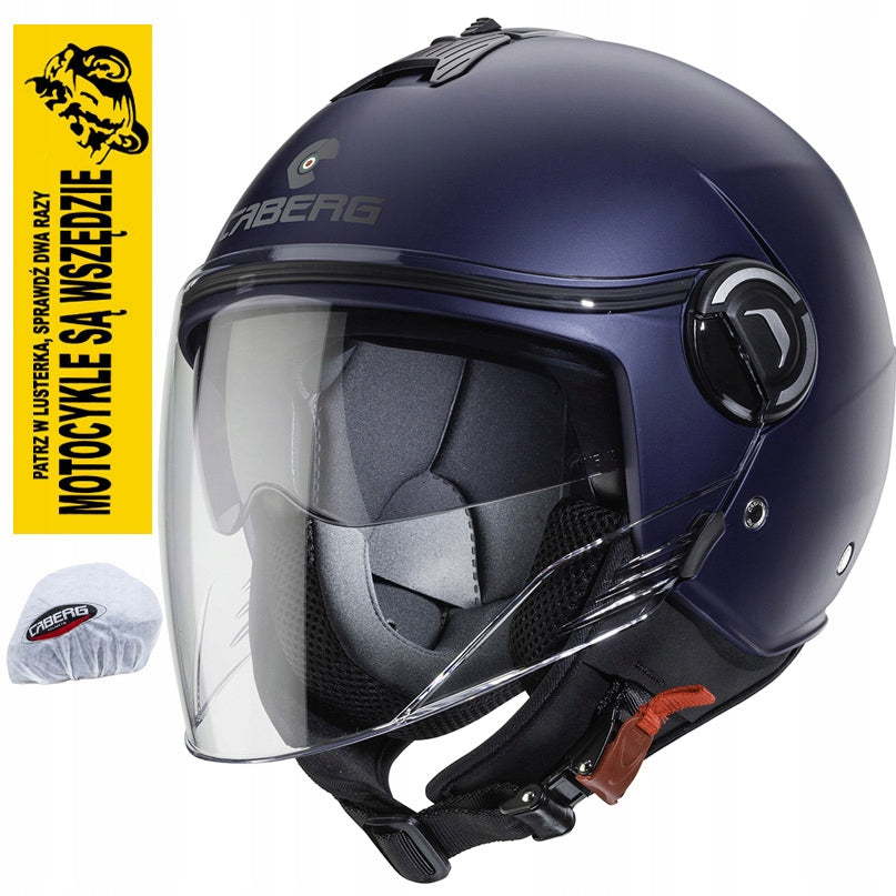 CABERG MOTORCYCLE HELMET OPEN GLASS AND BLEND RIVIERA V4X YAMA BLUE MATT L