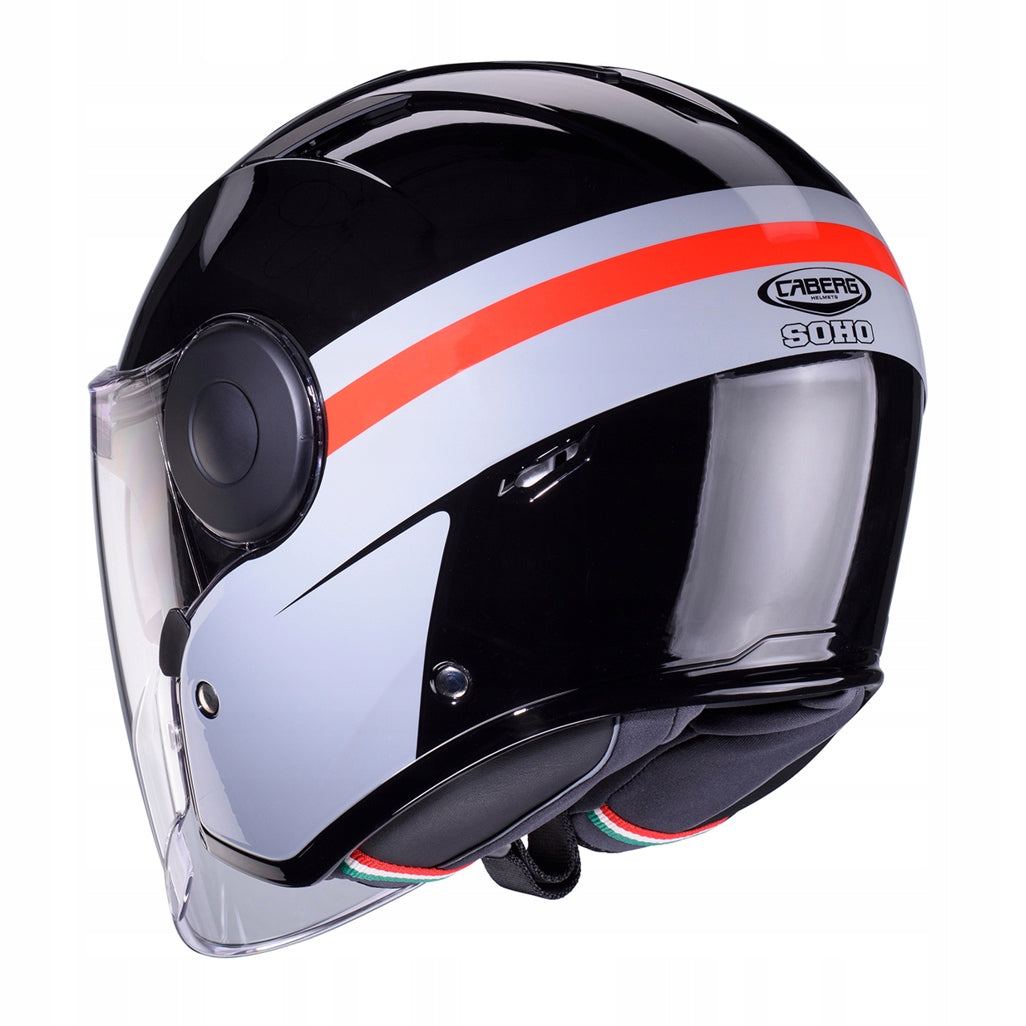 CABERG MOTORCYCLE HELMET OPEN JET BLENDA SOHO ZEPHYR BLACK GREY RED S Manufacturer Caberg
