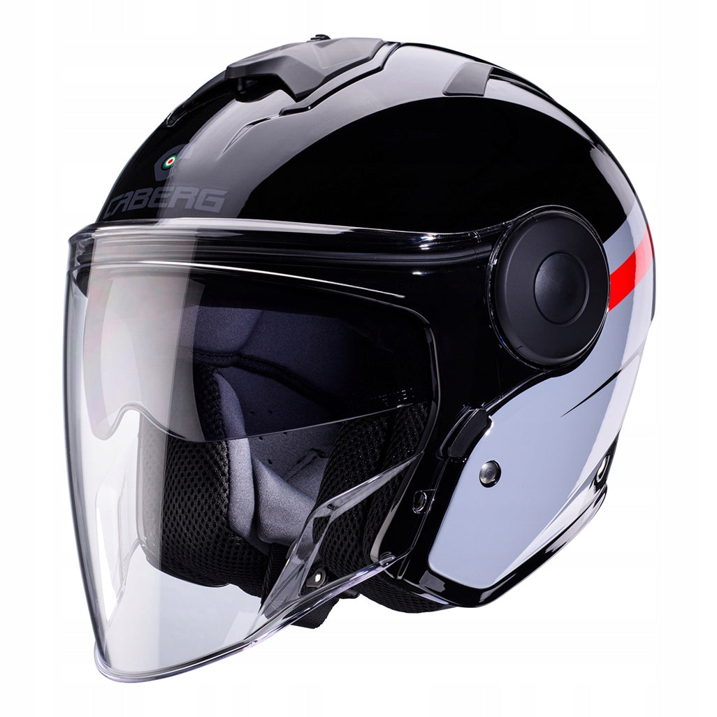 CABERG MOTORCYCLE HELMET OPEN JET BLENDA SOHO ZEPHYR BLACK GREY RED S