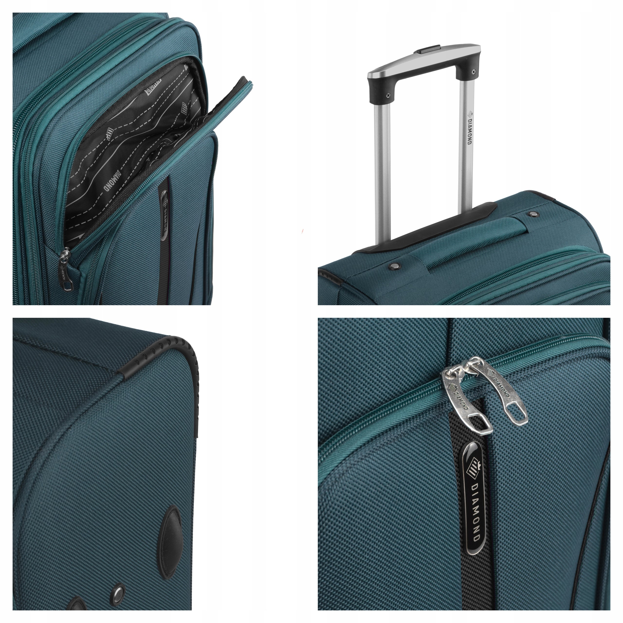 CABIN CASE ON WHEELS TRAVEL LUGGAGE DIAMOND GREEN Soft S 20" C330 Model RUBY