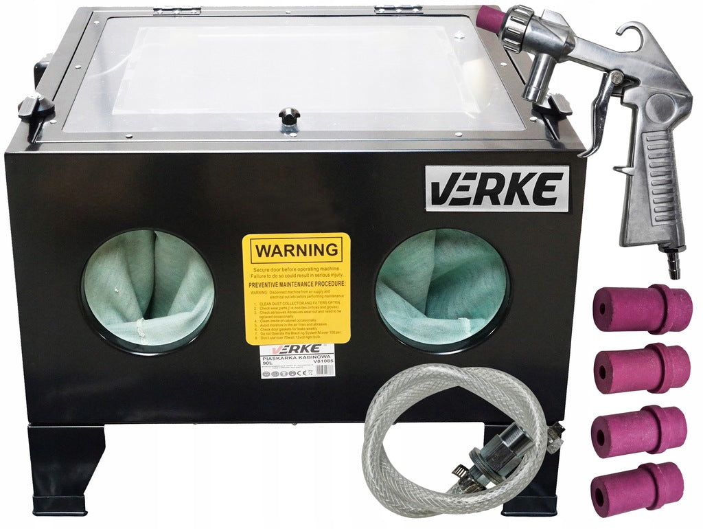 CABIN SANDBLASTER STATIONARY WORKSHOP PROFESSIONAL LARGE 90L + NOZZLES Manufacturer code V81085