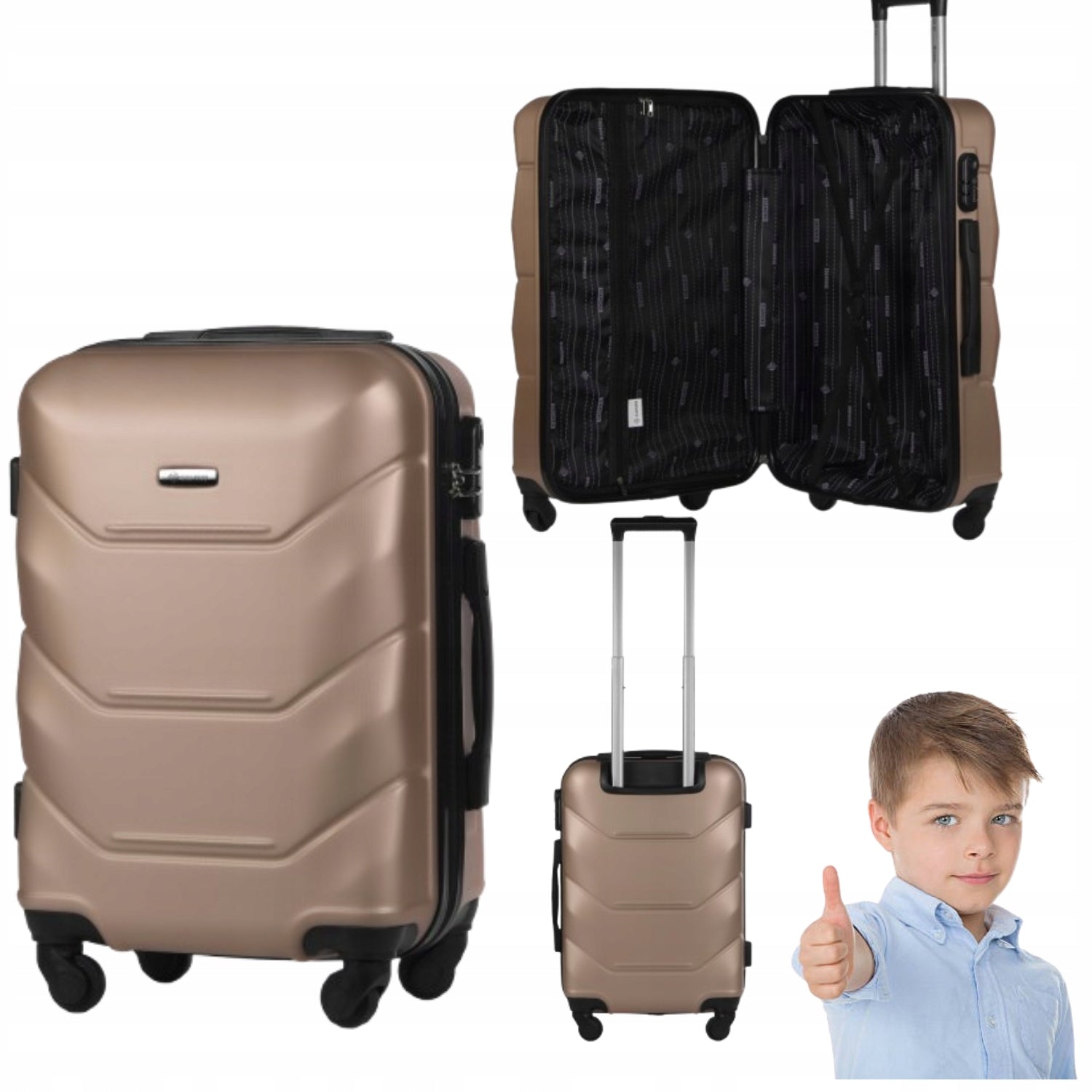 CABIN SUITCASE TOURIST DIAMOND HARD SUITCASE 33L TRAVEL SMALL Manufacturer code 5908118951090