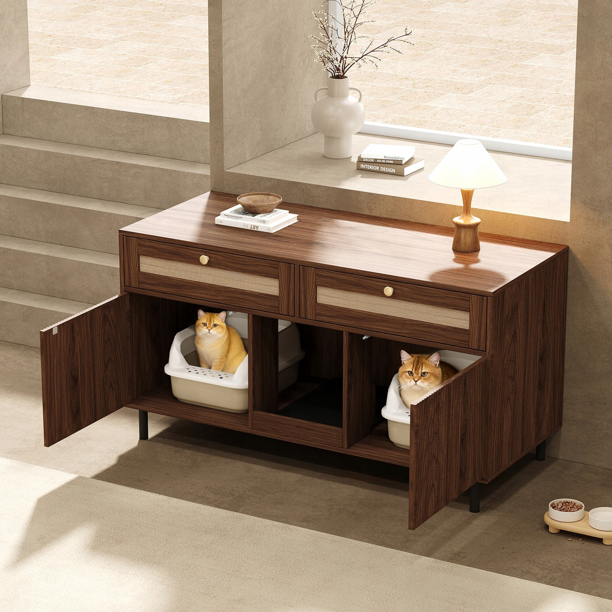 CABINET FOR TWO CAT LITTER BOXES 120×50×65CM FOR LIVING ROOM AND HALLWAY Manufacturer code N883P42638485B