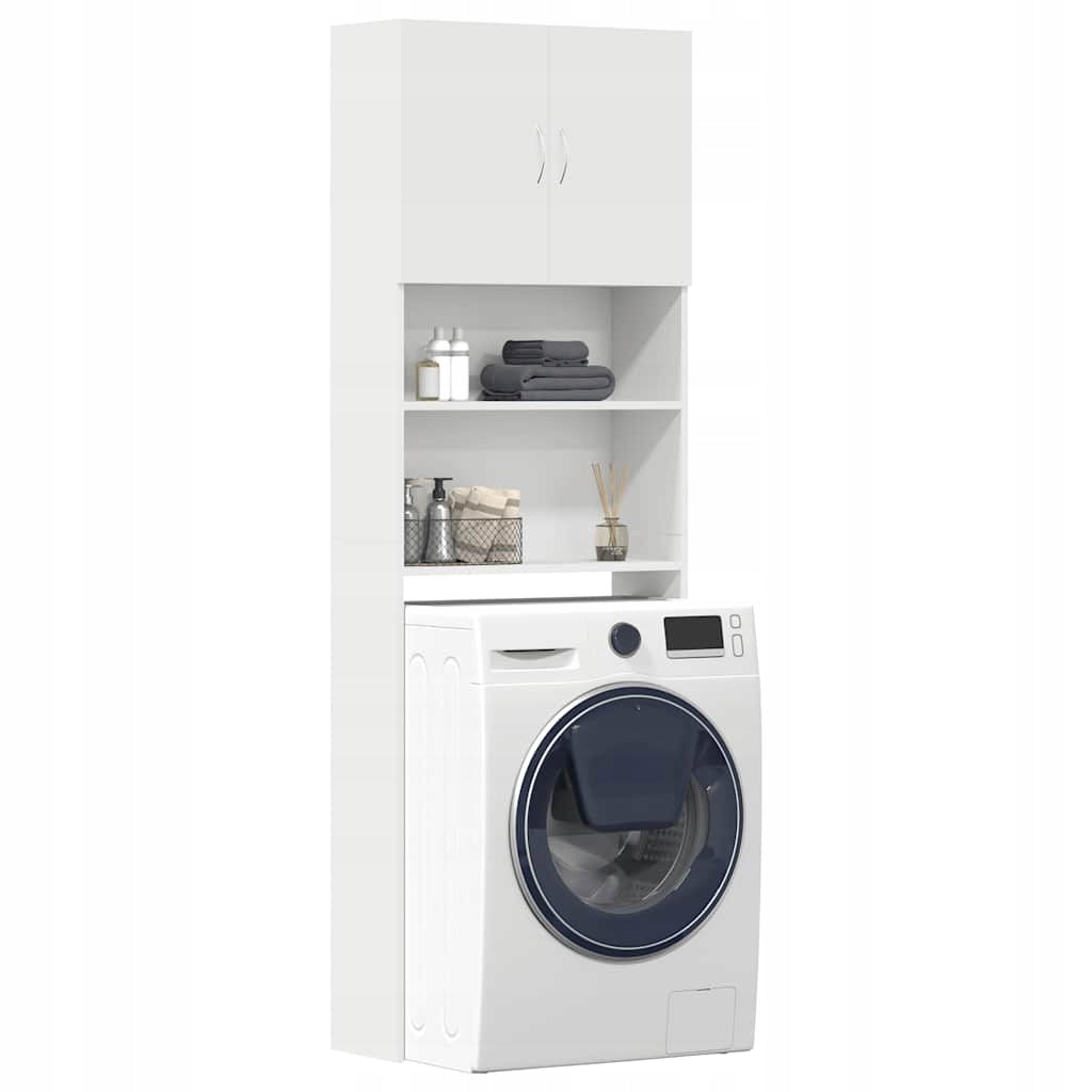 CABINET FOR WASHING MACHINE WHITE 64X24X190CM GLUED TIMBER