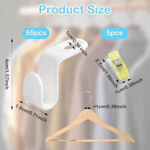 CABINET HOOKS 55 PCS CLOTHES ORGANIZERS Sewing HANGERS Manufacturer code Nieoznaczona
