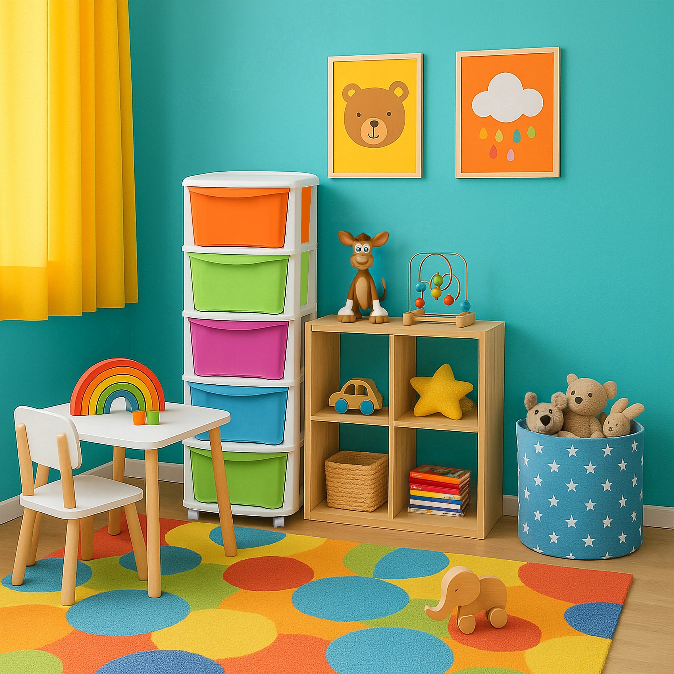 CABINET TOY RACK BLOCKS WHEELS PLASTIC CONTAINER ORGANIZER BASKET Manufacturer code 5907439172627