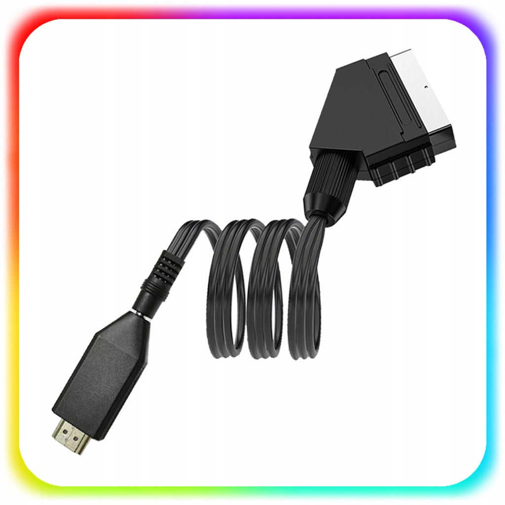 CABLE 1m WITH EURO HDMI TO SCART ADAPTER AV HD 1080p CONVERTER ADAPTER Manufacturer code 007118
